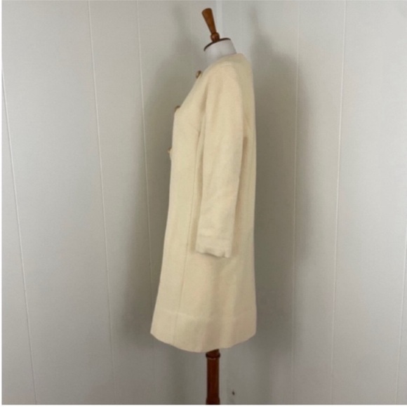 Vintage Set Womens Sleeveless Crew Neck Shift Dress Women’s M‎ Ivory Over Coat - Picture 4 of 14